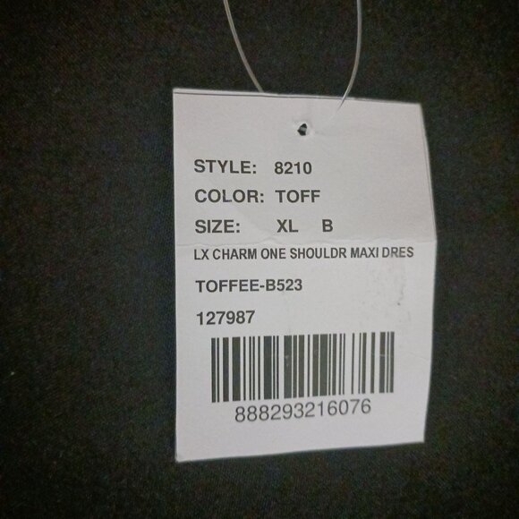 NEW Social Bridesmaids Draped One-Shoulder Convertible Maxi Dress Toffee XL - Picture 8 of 12